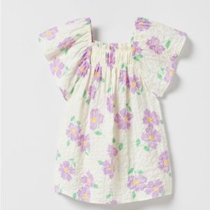 Zara | 18-24 months mauve straight neck floral dress, white and purple E…